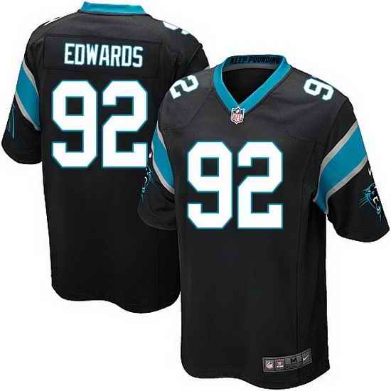 Nike Panthers #92 Dwan Edwards Black Team Color Mens Stitched NFL Elite Jersey